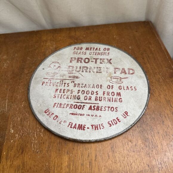 Vintage Pro-Tex Metal Kitchen Hot Pad Trivet Diner Antique Stove Top‎ Burner Pad - Picture 3 of 6